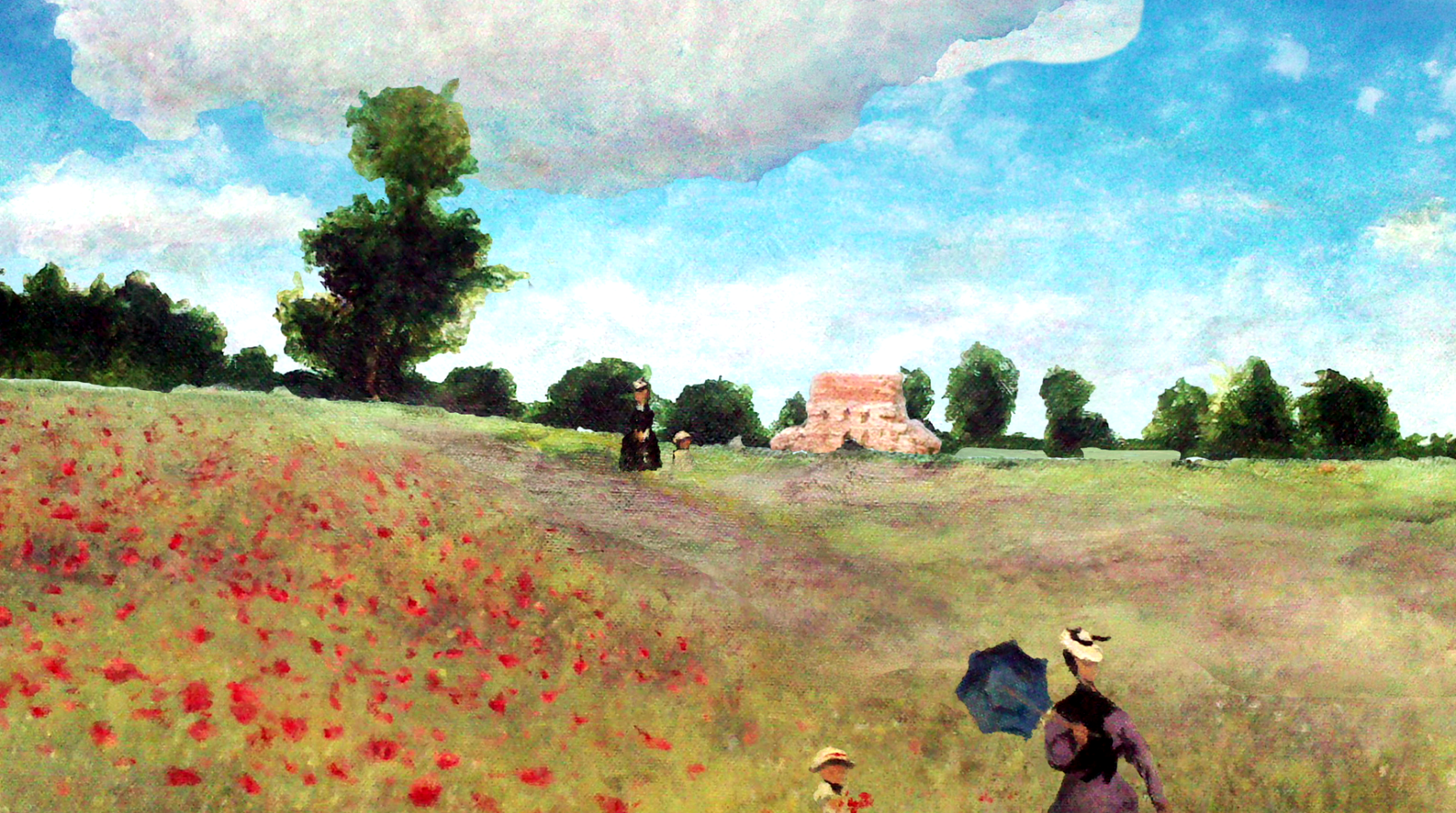 Travail sur le décor numérique - Les Coquelicots de Claude Monet